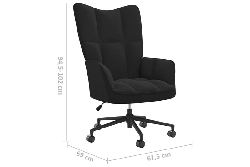 lænestol fløjl sort - Sort - Møbler - Stole & lænestole - Lænestole