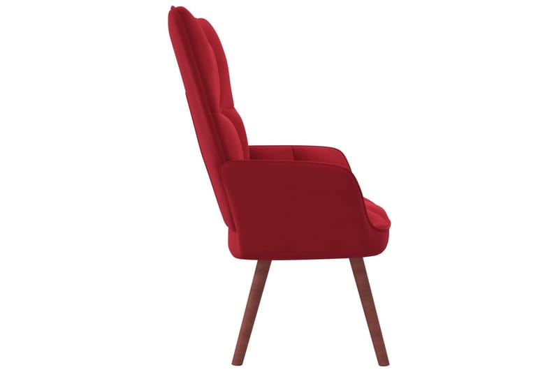 lænestol fløjl vinrød - Rød - Lænestole