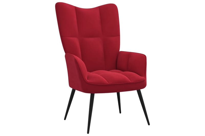 lænestol fløjl vinrød - Rød - Lænestole