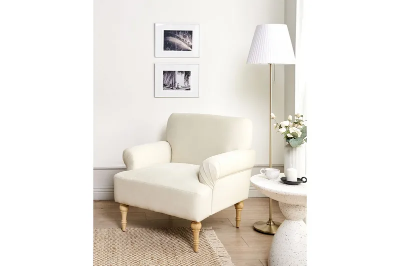 Lænestol Fredros - Beige, lyst træ - Møbler - Stole & lænestole - Lænestole