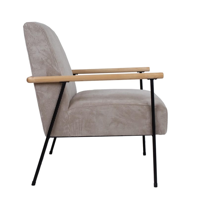 Lænestol HOME4YOU Jade 63x75,5x85,5 cm Gråbeige - Gråbeige - Møbler - Stole & lænestole - Lænestole