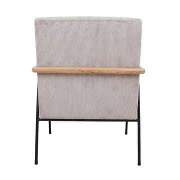 Lænestol HOME4YOU Jade 63x75,5x85,5 cm Gråbeige - Gråbeige - Møbler - Stole & lænestole - Lænestole - Læderstol