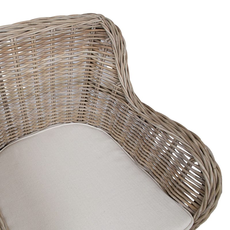 Lænestol HOME4YOU Katalina 62x62x83 cm naturlig rattan - beige - Møbler - Stole & lænestole - Lænestole