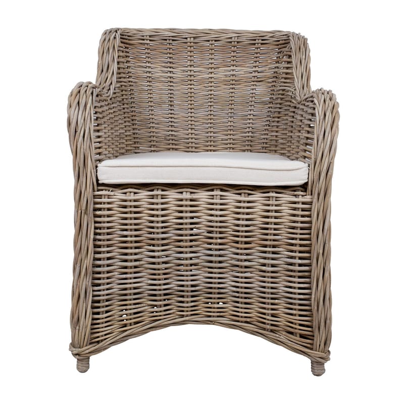 Lænestol HOME4YOU Katalina 62x62x83 cm naturlig rattan - beige - Møbler - Stole & lænestole - Lænestole