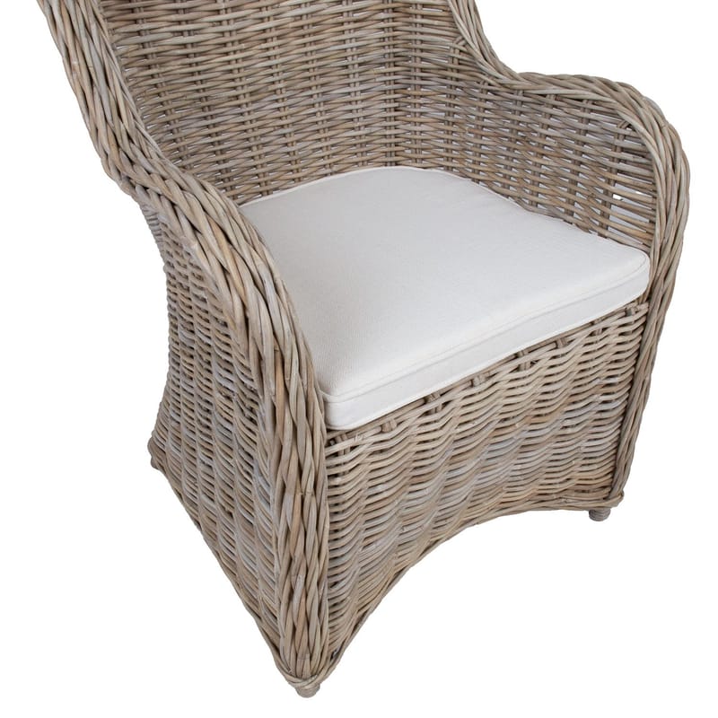 Lænestol HOME4YOU Katalina 62x62x83 cm naturlig rattan - beige - Møbler - Stole & l ænestole - Lænestole