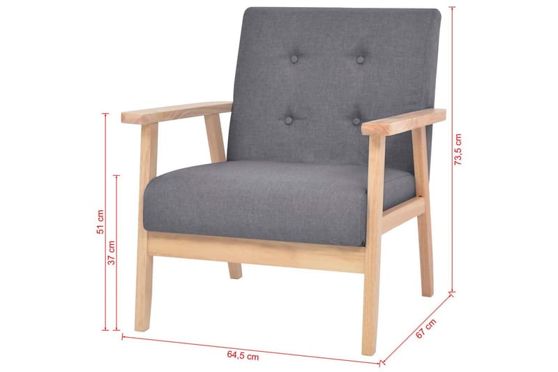 Lænestol I Stof Mørkegrå - Grå - Lænestole