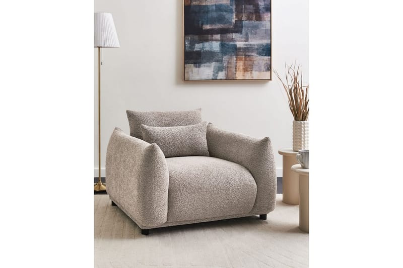 Lænestol Jamsa - Beige, sort - Møbler - Stole & lænestole - Lænestole