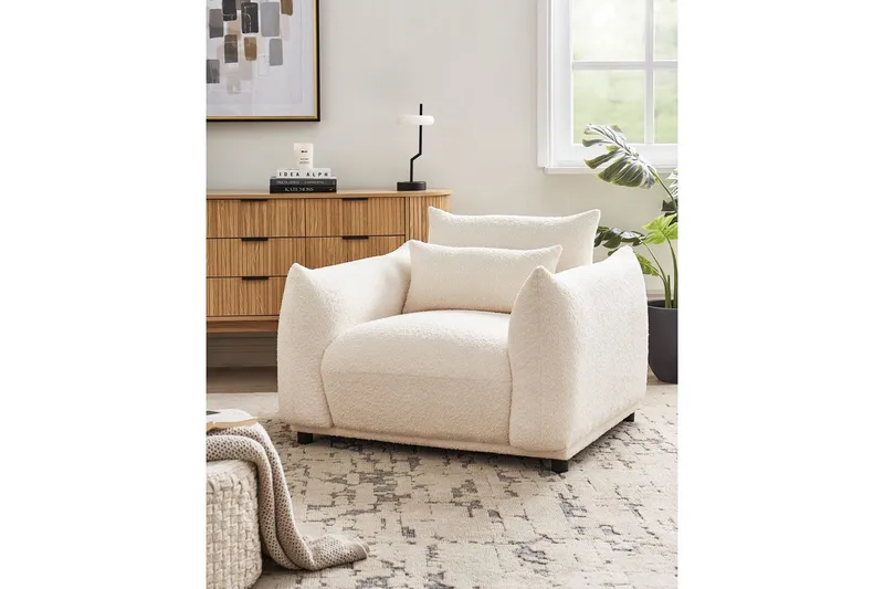 Lænestol Jamsa - Hvid, Sort - Møbler - Stole & lænestole - Lænestole