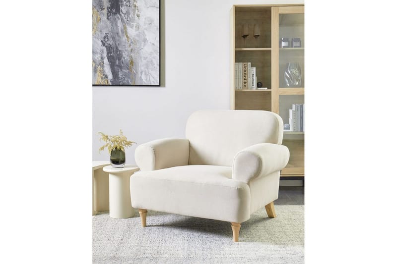 Lænestol Kiberg - Beige, Lys Træ - Møbler - Stole & lænestole - Lænestole