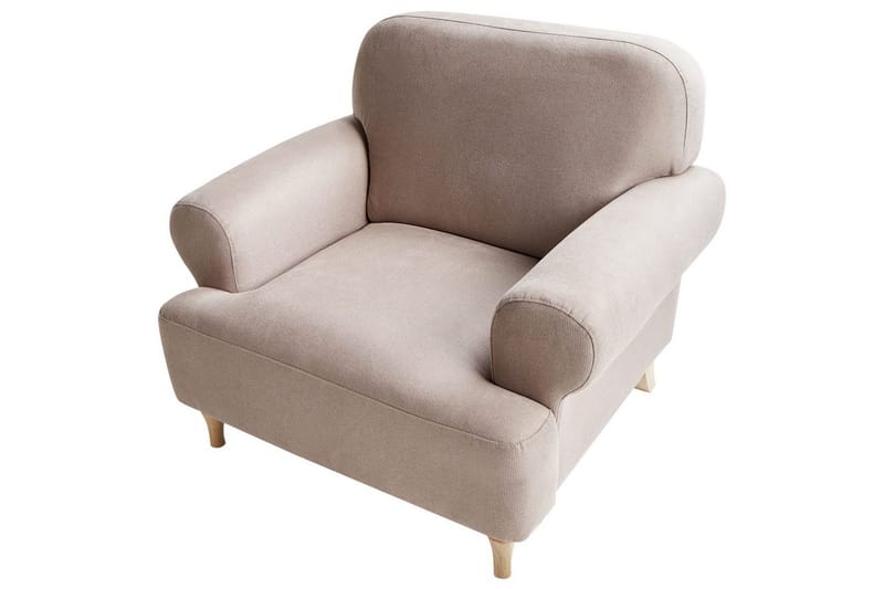 Lænestol Kiberg - Taupe, lyst træ - Møbler - Stole & lænestole - Lænestole