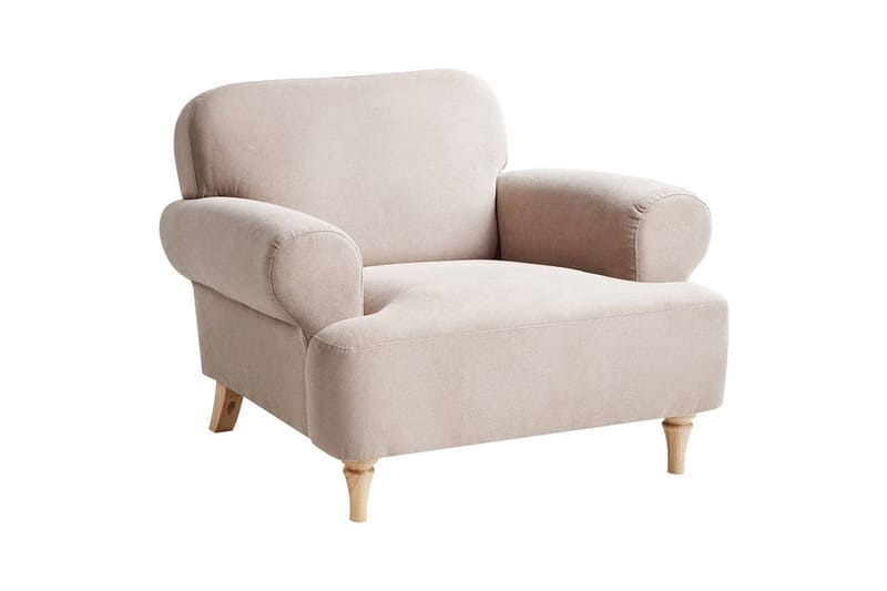 Lænestol Kiberg, Taupe, lyst træ