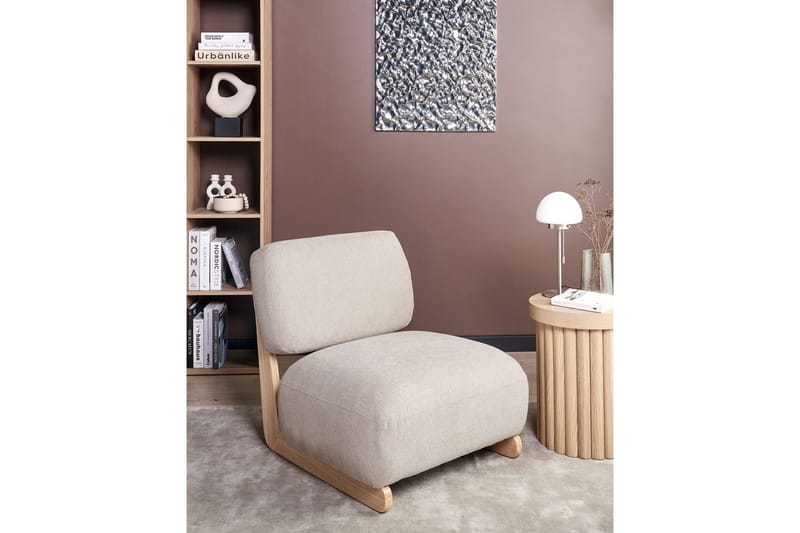 Lænestol Kokkola - Beige, lyst træ - Møbler - Stole & lænestole - Lænestole