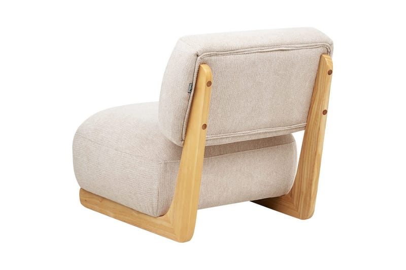Lænestol Kokkola - Beige, lyst træ - Møbler - Stole & lænestole - Lænestole