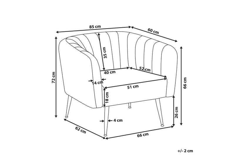 Lænestol Laconia - Grå, guld - Møbler - Stole & lænestole - Lænestole