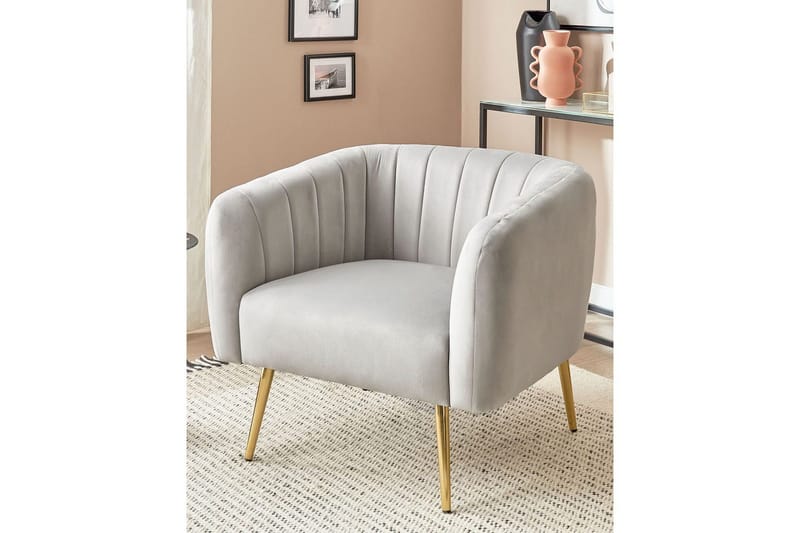 Lænestol Laconia - Grå, guld - Møbler - Stole & lænestole - Lænestole