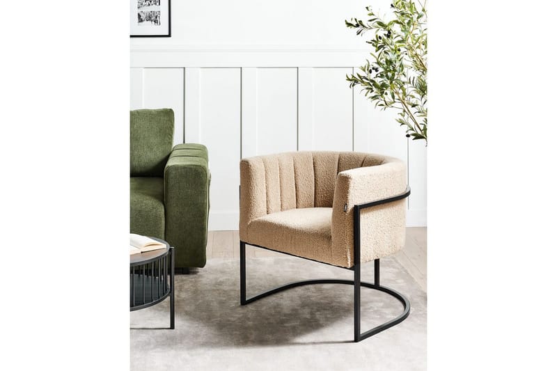 Lænestol Larvik II Beige/sort - Beige/sort - Møbler - Stole & lænestole - Lænestole