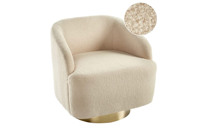 Lænestol Lavik Beige/guld - Beige/guld - Møbler - Stole & lænestole - Lænestole
