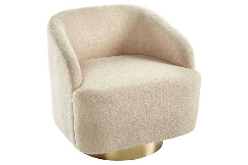 Lænestol Lavik Beige/guld - Beige/guld - Møbler - Stole & lænestole - Lænestole