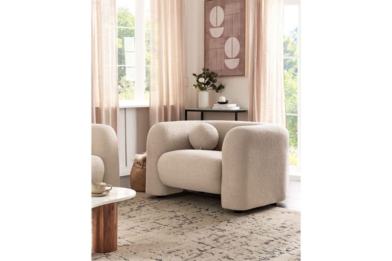 Lænestol Leiren - Beige/Bouclé - Møbler - Stole & lænestole - Lænestole