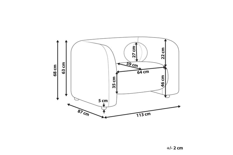 Lænestol Leiren - Hvid/Bouclé - Møbler - Stole & lænestole - Lænestole