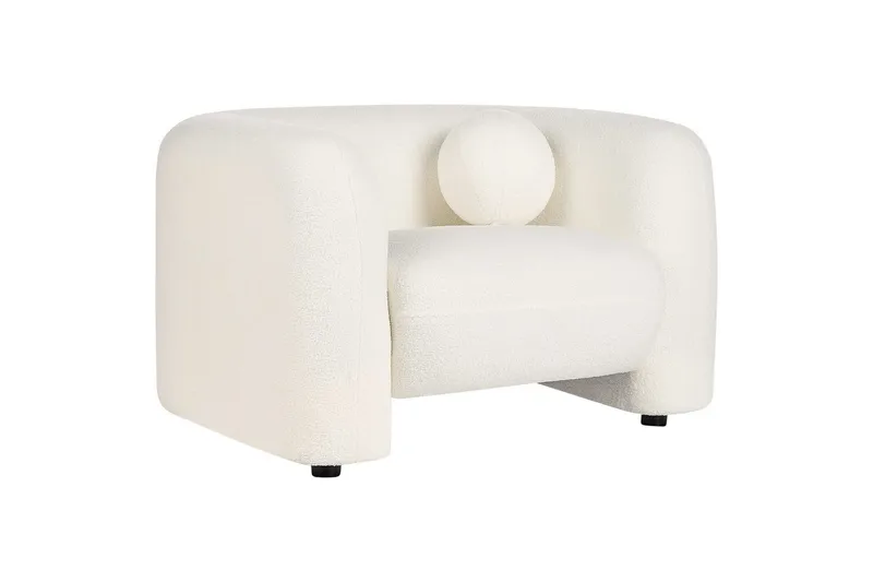 Lænestol Leiren - Hvid/Bouclé - Møbler - Stole & lænestole - Lænestole