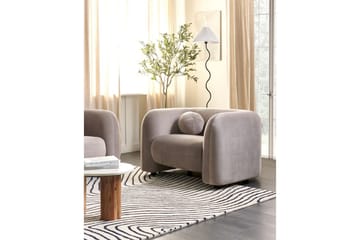 Lænestol Leiren - Taupe/Fløjl - Møbler - Stole & lænestole - Lænestole
