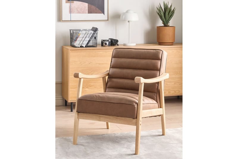 Lænestol Leknes - Brun, lyst træ - Møbler - Stole & lænestole - Lænestole
