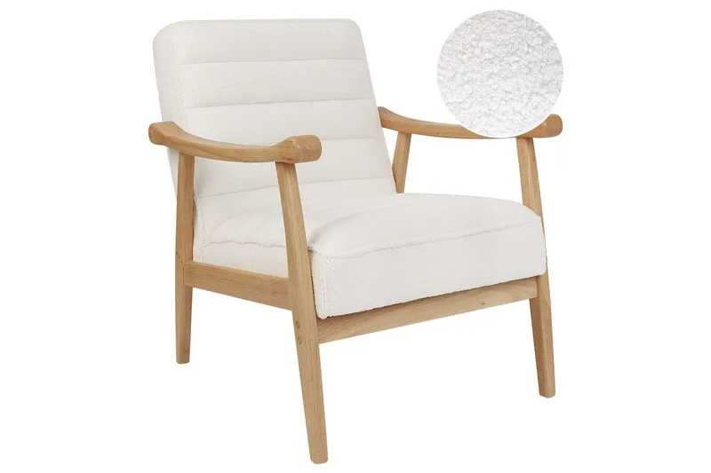 Lænestol Leknes, Hvid, lyst træ