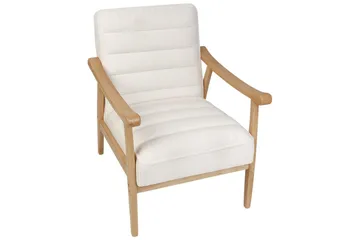 Lænestol Leknes - Hvid, lyst træ - Møbler - Stole & lænestole - Lænestole