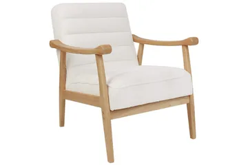 Lænestol Leknes - Hvid, lyst træ - Møbler - Stole & lænestole - Lænestole