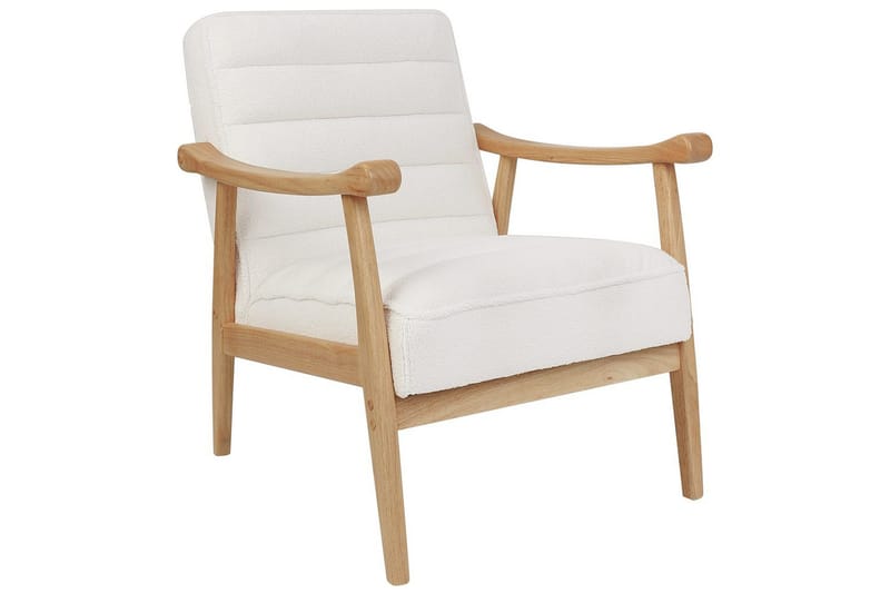 Lænestol Leknes - Hvid, lyst træ - Møbler - Stole & lænestole - Lænestole