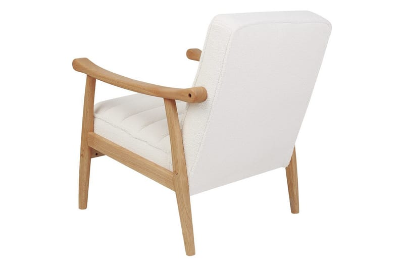 Lænestol Leknes - Hvid, lyst træ - Møbler - Stole & lænestole - Lænestole