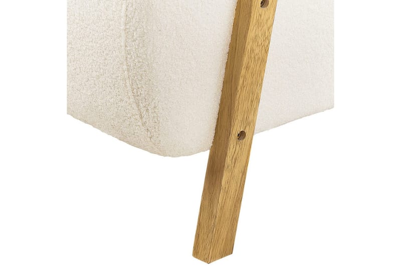 Lænestol Lesja - Beige, lyst træ/Bouclé - Møbler - Stole & lænestole - Lænestole