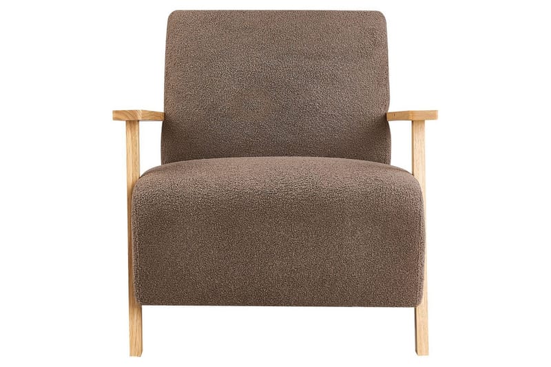 Lænestol Lesja - Brun, lyst træ/Bouclé - Møbler - Stole & lænestole - Lænestole