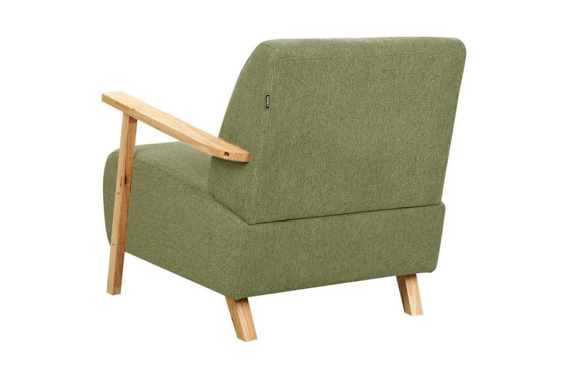 Lænestol Lesja - Grønt, lyst træ/Polyester - Møbler - Stole & lænestole - Lænestole