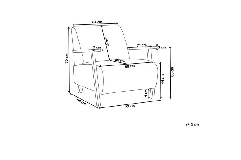 Lænestol Lesja - Lys beige, lyst træ/Polyester - Møbler - Stole & lænestole - Lænestole