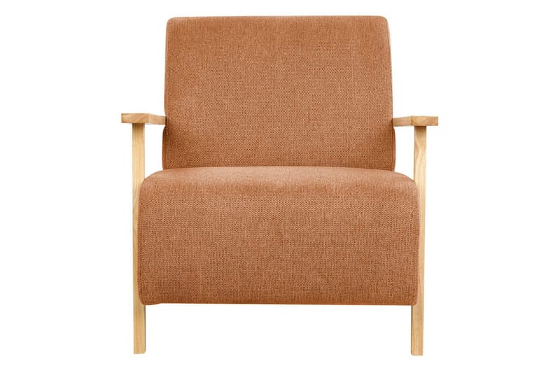 Lænestol Lesja - Orange, lyst træ/Polyester - Møbler - Stole & lænestole - Lænestole