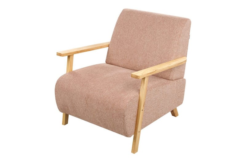 Lænestol Lesja - Rosa, lyst træ/polyester - Møbler - Stole & lænestole - Lænestole