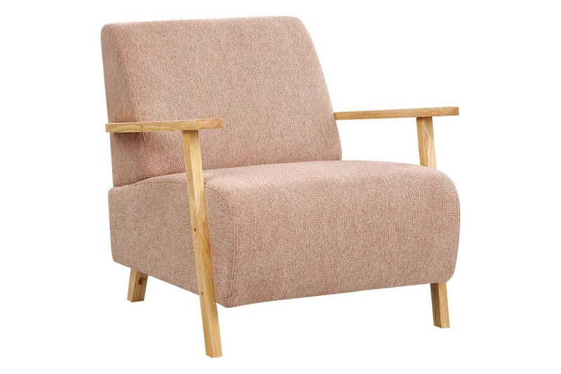 Lænestol Lesja - Rosa, lyst træ/polyester - Møbler - Stole & lænestole - Lænestole