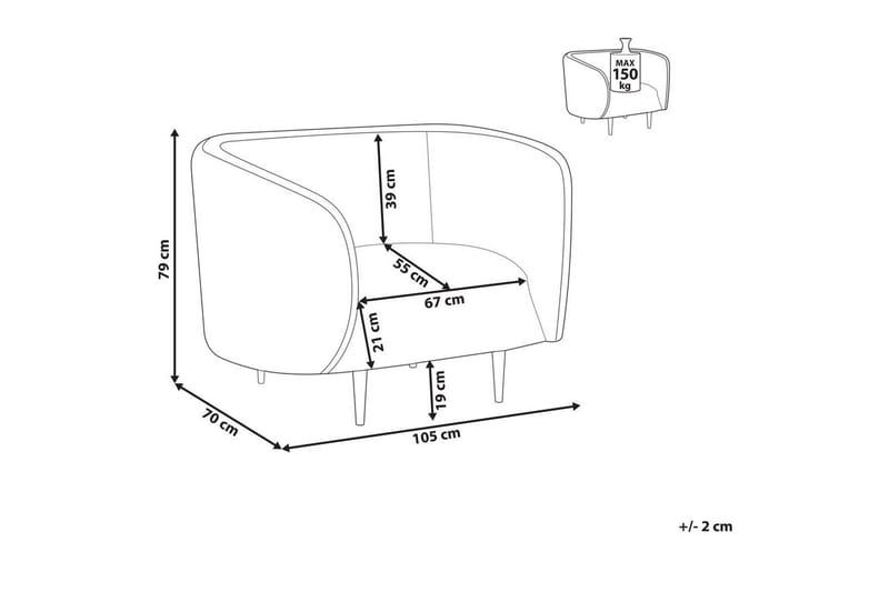 Lænestol Loen - Beige, guld/polyester, Beige, guld/Polyester - Møbler - Stole & lænestole - Lænestole