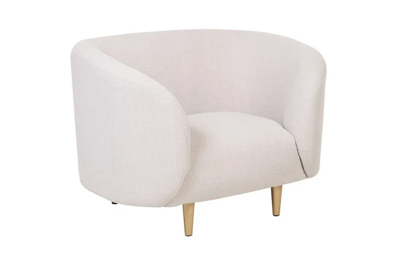 Lænestol Loen, Beige/guld/polyester/Beige/guld/Polyester