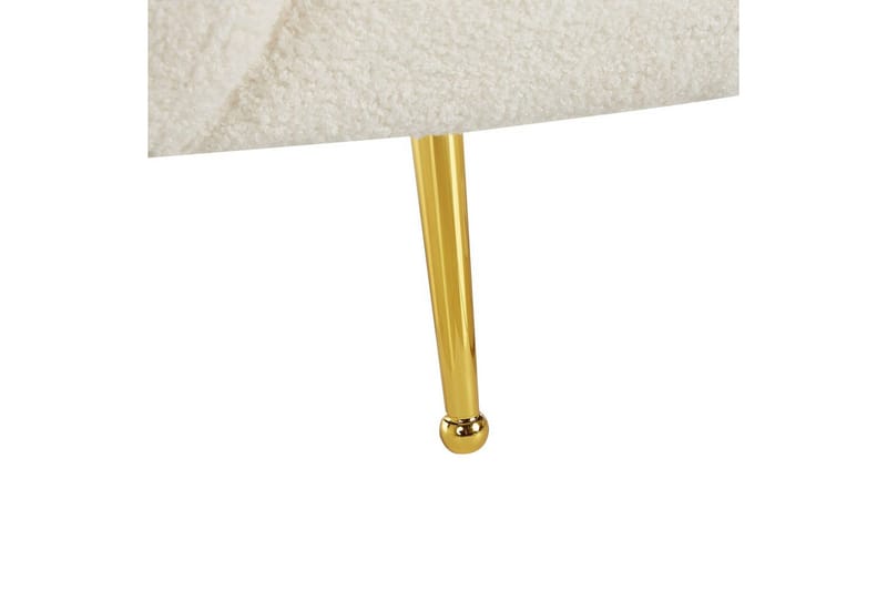 Lænestol Loen - Hvid, guld/Bouclé, Hvid, Guld/Bouclé - Møbler - Stole & lænestole - Lænestole