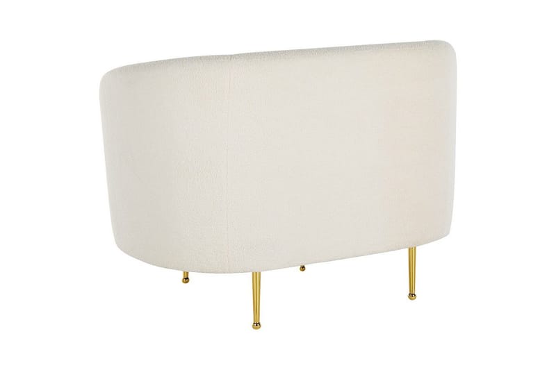 Lænestol Loen - Hvid, guld/Bouclé, Hvid, Guld/Bouclé - Møbler - Stole & lænestole - Lænestole