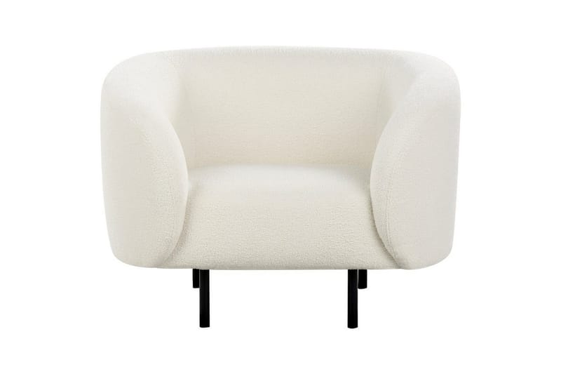 Lænestol Loen - Hvid, Sort/Bouclé, Hvid, Sort/bouclé - Møbler - Stole & lænestole - Lænestole