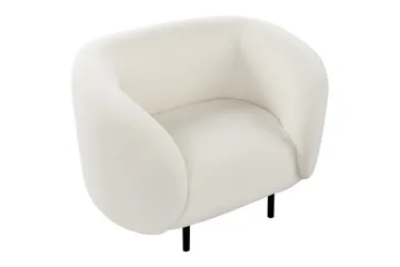 Lænestol Loen - Hvid, Sort/Bouclé, Hvid, Sort/bouclé - Møbler - Stole & lænestole - Lænestole - Klubstol