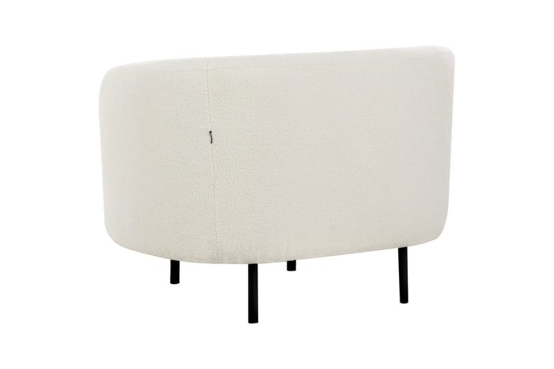 Lænestol Loen - Hvid, Sort/Bouclé, Hvid, Sort/bouclé - Møbler - Stole & lænestole - Lænestole