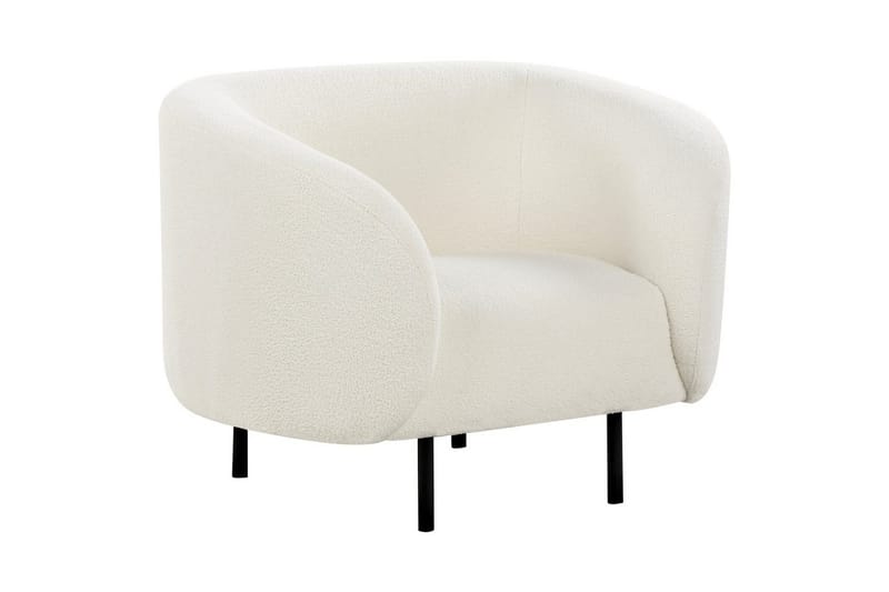 Lænestol Loen - Hvid, Sort/Bouclé, Hvid, Sort/bouclé - Møbler - Stole & lænestole - Lænestole