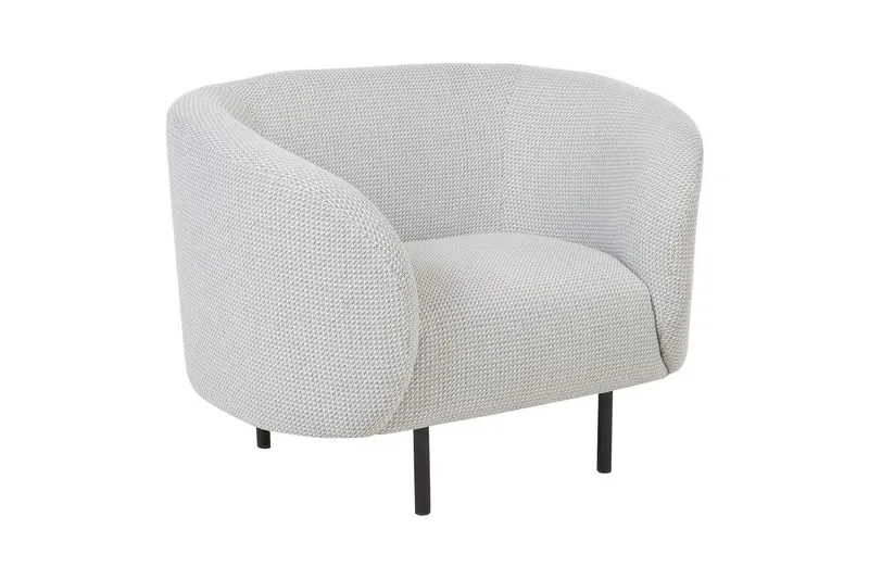 Lænestol Loen, Hvid, Sort/Polyester, Hvid, Sort/polyester