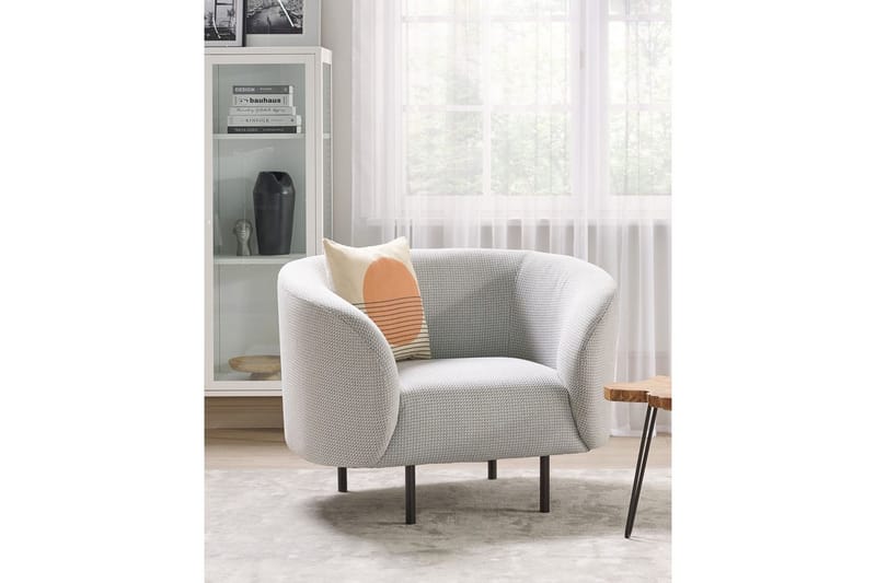 Lænestol Loen - Hvid, Sort/Polyester, Hvid, Sort/polyester - Møbler - Stole & lænestole - Lænestole