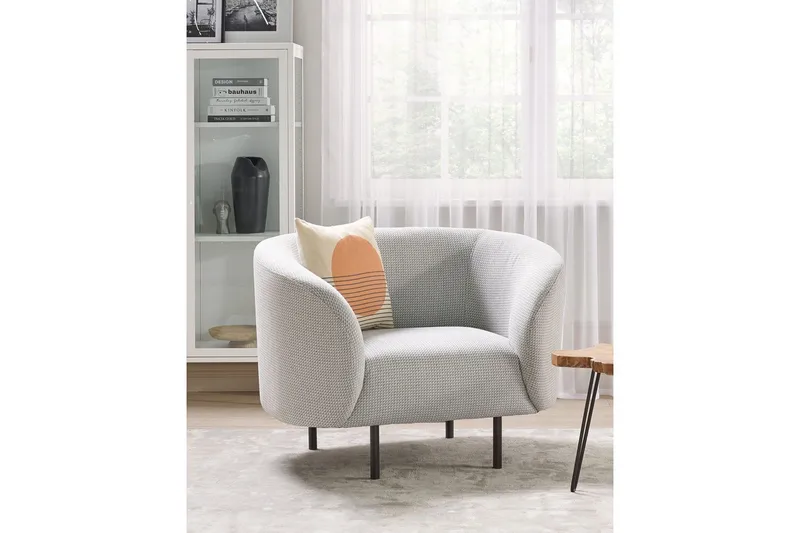 Lænestol Loen - Hvid, Sort/Polyester, Hvid, Sort/polyester - Møbler - Stole & lænestole - Lænestole